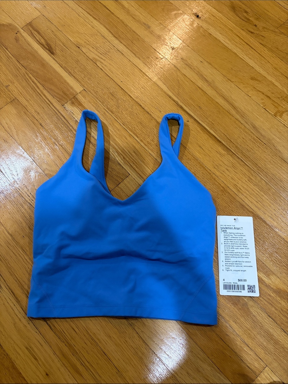 NWT Women’s Lululemon Blue Align Tank Size 4